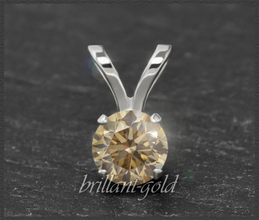 Brillant 585 Gold Anhänger, zart champ. 0,10-0,50ct